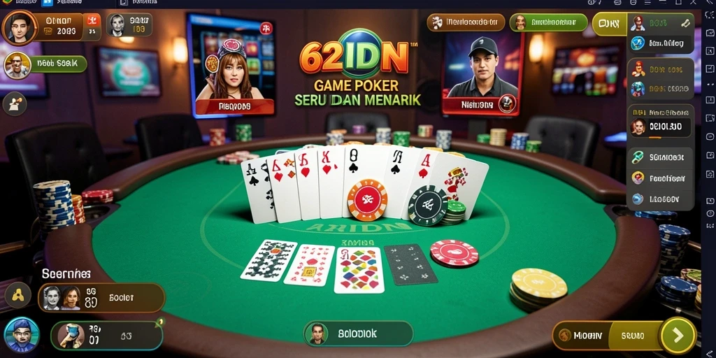 Tampilan gameplay poker yang seru di 62IDN.