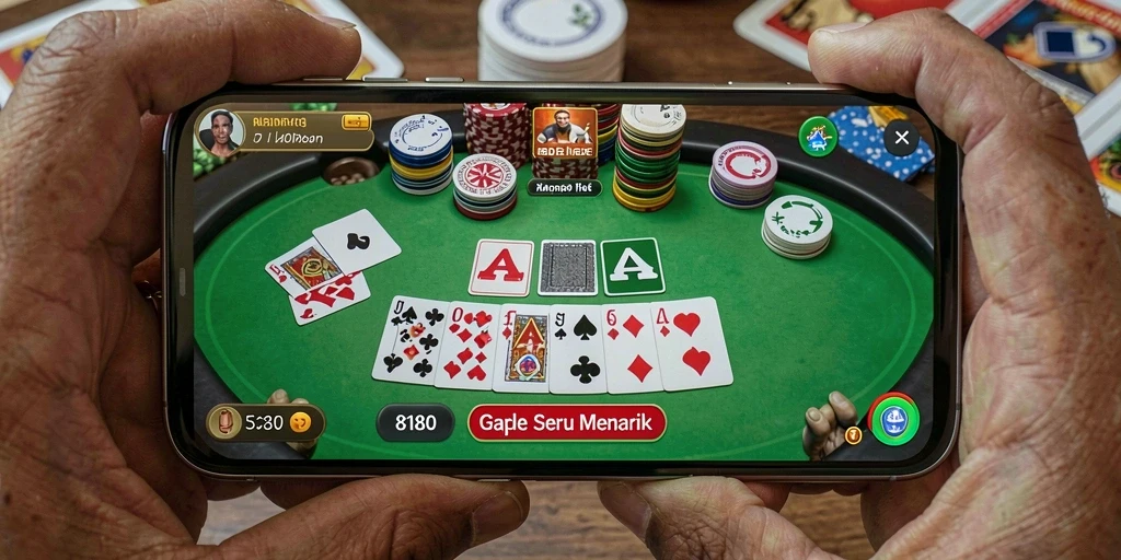 Screenshot dari gameplay seru Gaple 8180.