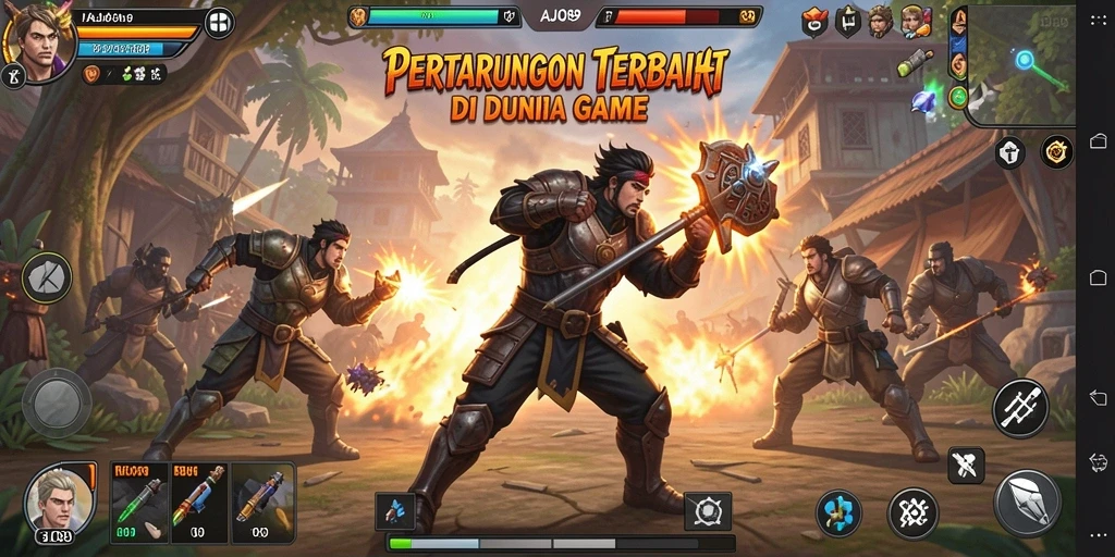 Tampilan gameplay AJO89 yang mendebarkan dan penuh aksi pertarungan.