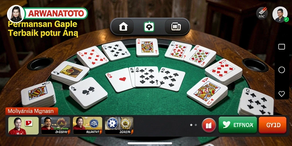 Tampilan menarik dan seru dari gameplay Gaple ARWANATOTO.