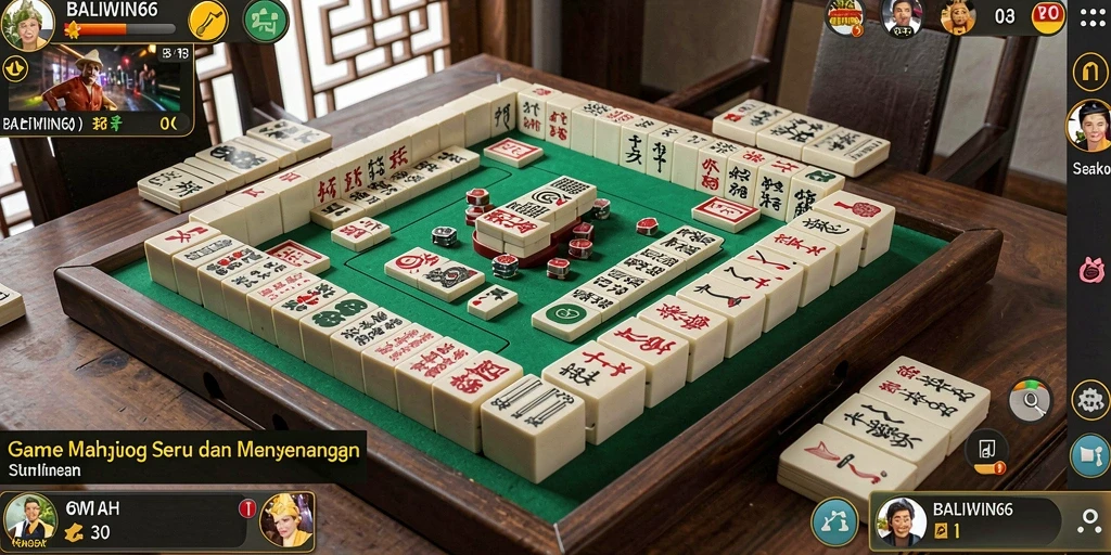 Tampilan gameplay seru BALIWIN66 dengan desain Mahjong yang menarik.