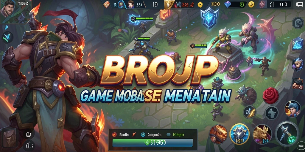 Screenshot gameplay BROJP menampilkan aksi seru dalam pertempuran MOBA.