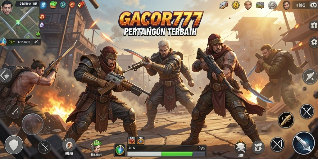 Tampilan menegangkan dari gameplay GACOR777 dalam pertempuran Battle Royale.