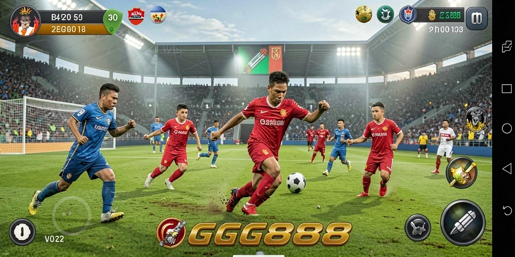 Tampilan gameplay GGG888 yang memukau selama pertandingan sepak bola.