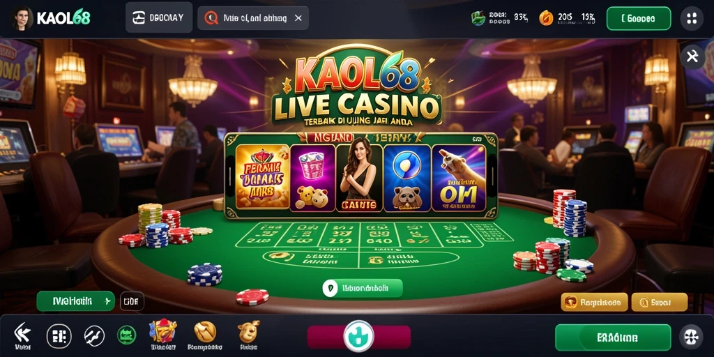 Tampilan menarik gameplay Live Casino KAOL68 dengan dealer langsung.