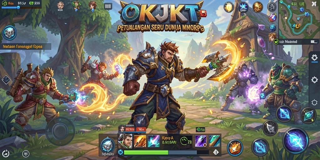 Tampilan gameplay seru dalam Dunia MMORPG OKJKT.