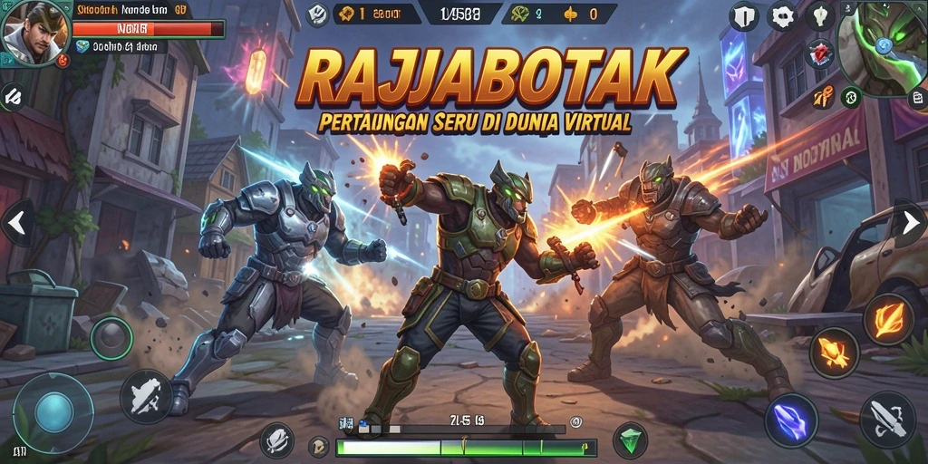 Tampilan gameplay epik dalam pertarungan RAJABOTAK.