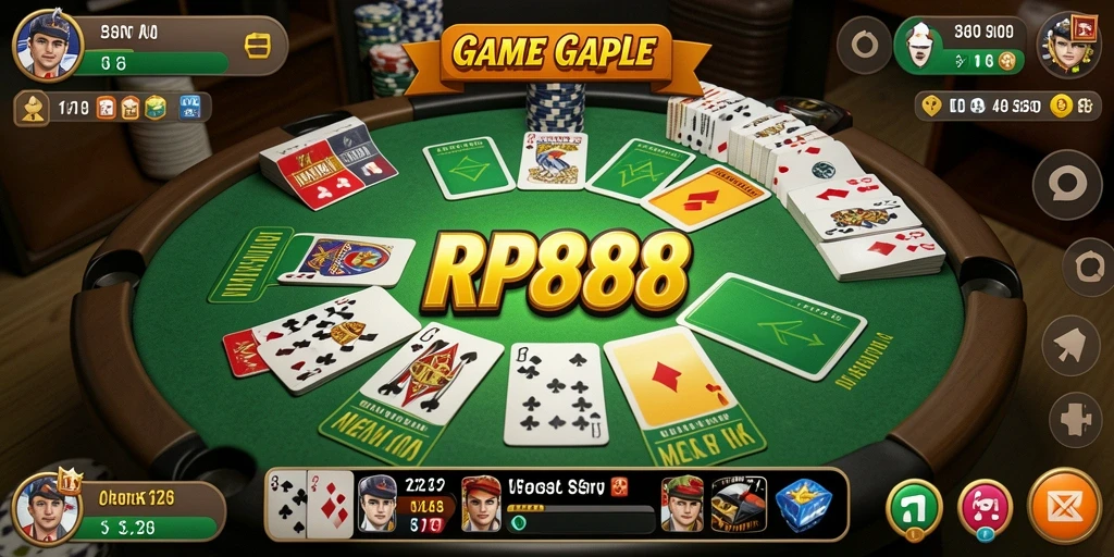 Menampilkan gameplay Gaple yang seru dan interaktif.