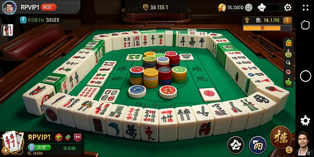 Tangkapan layar permainan RPVIP1 menampilkan aksi seru dalam permainan Mahjong.