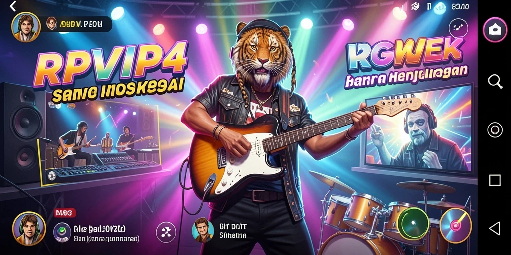 Tampilan gameplay RPVIP4 dengan berbagai tantangan musik yang menarik.