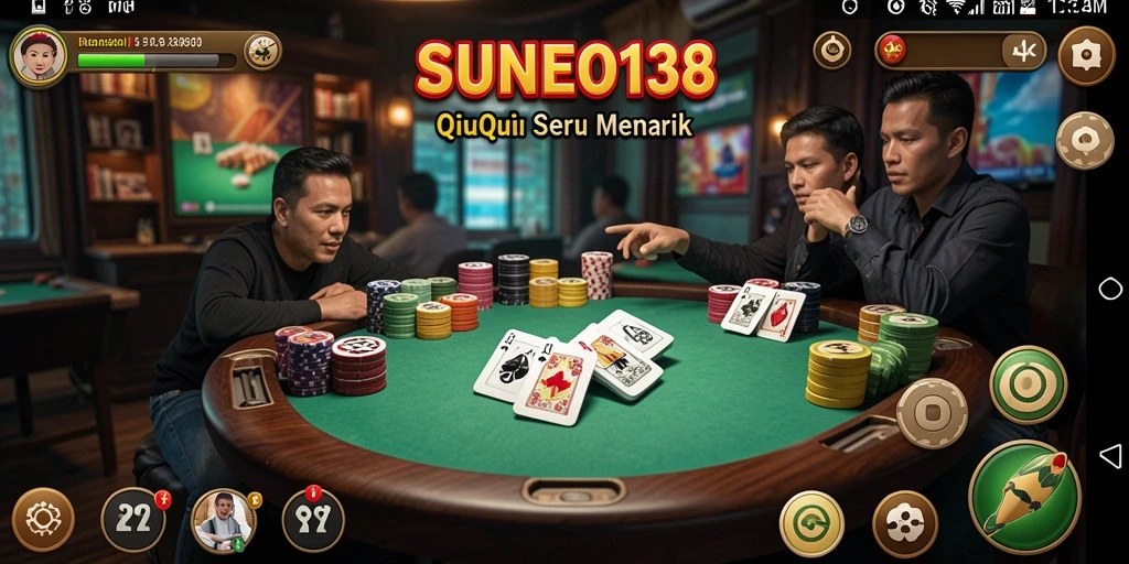Tampilan menarik dari gameplay SUNEO138 dengan suasana QiuQiu.
