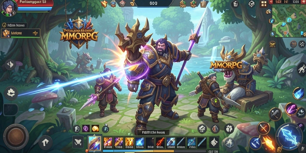 Tangkapan layar utama TGER123 menampilkan aksi intens permainan MMORPG.