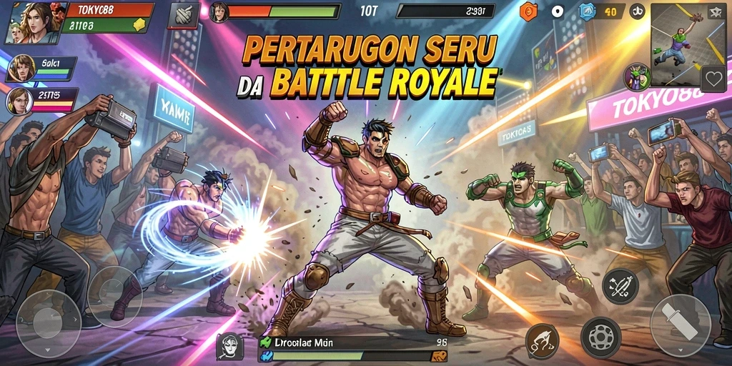 Gameplay seru dalam TOKYO88 dengan pertempuran yang menegangkan.