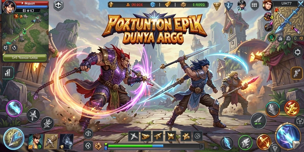 Menampilkan aksi seru dalam gameplay ARPG UH77.