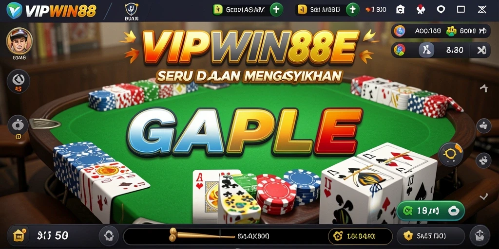 Tampilan gameplay Gaple yang seru dan interaktif di VIPWIN88.